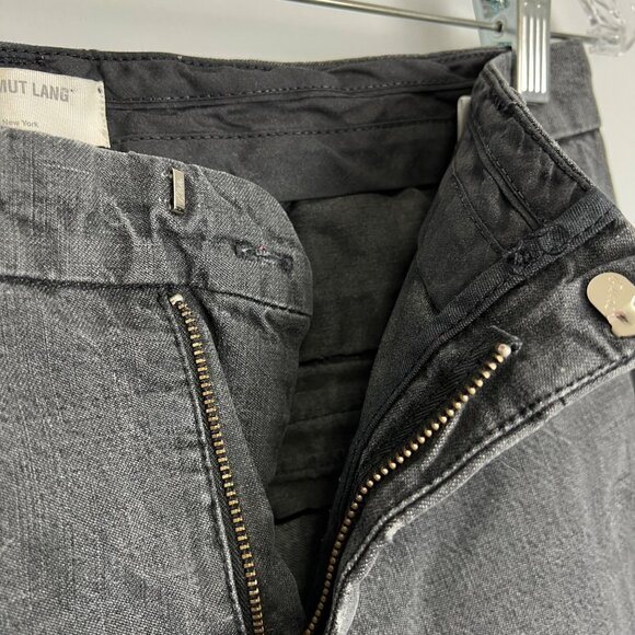 Helmut Lang Womens Slouchy Skinny Pants Gray Black Piece Dyed Cotton size 29 - Picture 10 of 14